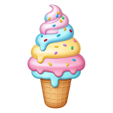 Melted kawaii pastel ice cream sticker