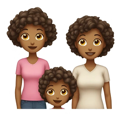 Mom and 3 kids which one boy and two girls  sticker