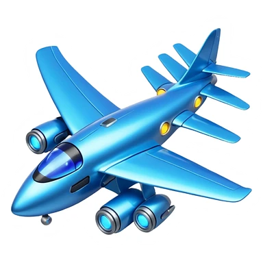 Blue robot plane running sticker