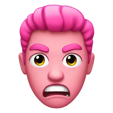 Pink angry emoji  sticker
