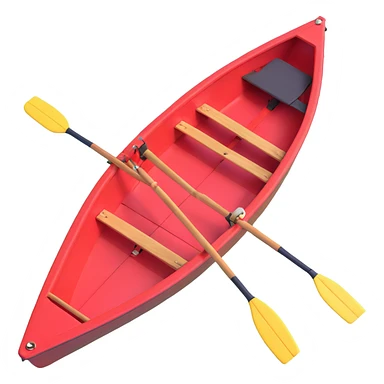 red single-person Olympic rowing boat, top view sticker