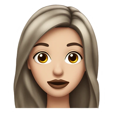 Brunette white girl with big lips and lashes sticker