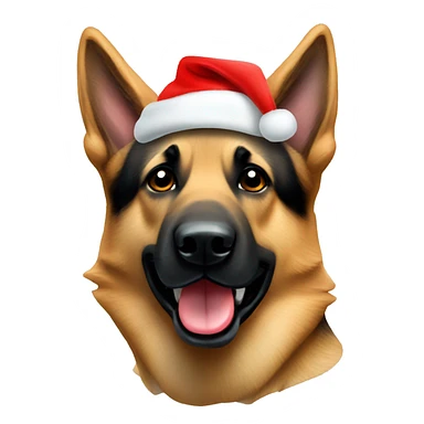 German shepherd Santa hat sticker
