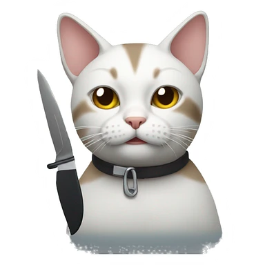 cat with a knife sticker