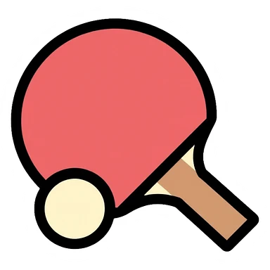 Pong game settings icon with paddle, ball, and gear sticker