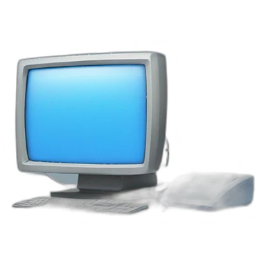 blue computer screen on desk sticker