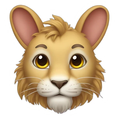 lion head rabbit sticker