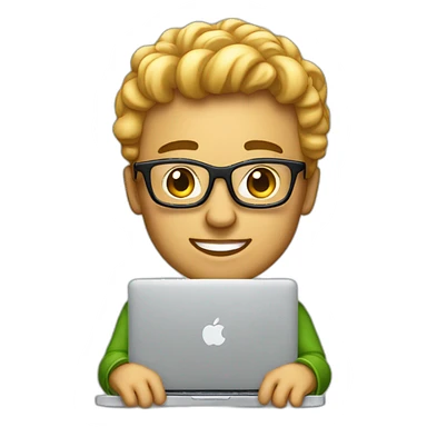 Un entrepreneur millionnaire avec son MacBook sticker