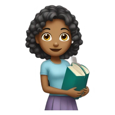 Girl with books sticker
