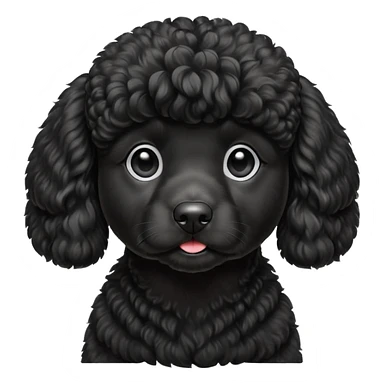 A high-resolution digital illustration of a black poodle in a clean, semi-realistic style. The poodle is shown facing sideways head tilted  sticker
