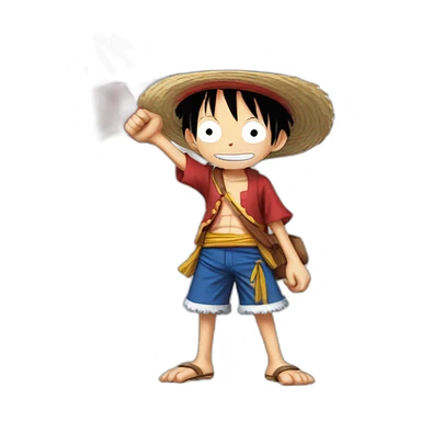 monkey d luffy holding french flag sticker
