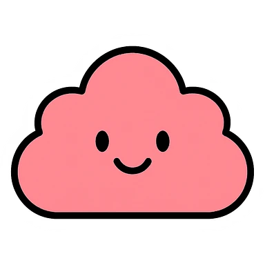 cute pink cloud icon sticker