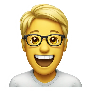 Laughing emoji with glasses sticker