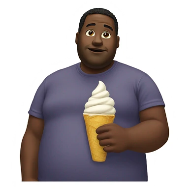 .fat black guy withicecream sticker
