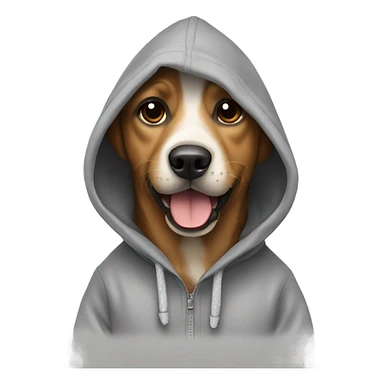 Dog wearing a hoddie sticker