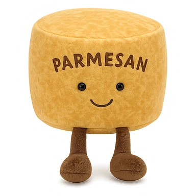 parmesan cheese wheel jellycat stuffed plushie sticker