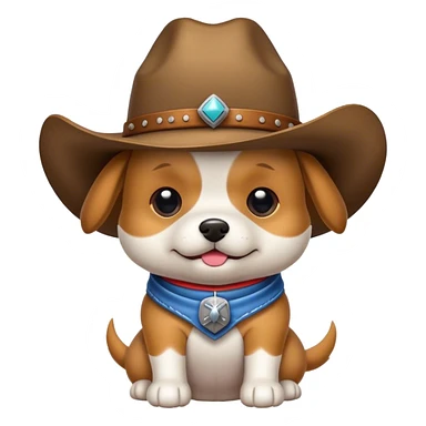 Dog wearing a cowboy hat sticker