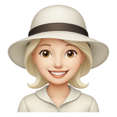 woman with white hat sticker