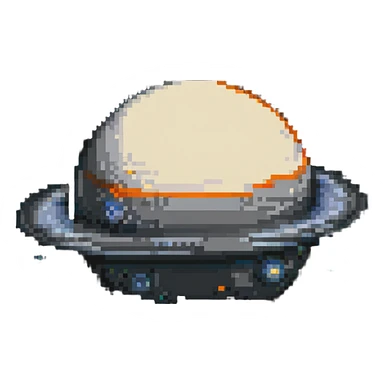 Pixel art Saturn planet in greyscale sticker