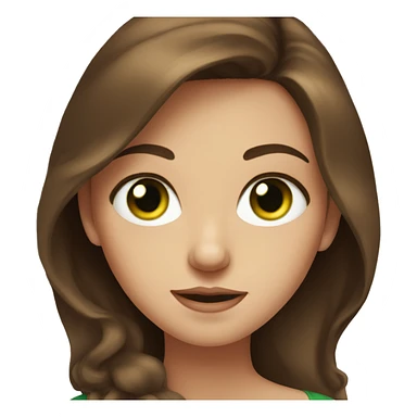 brown haired girl portrait, green eyes  sticker