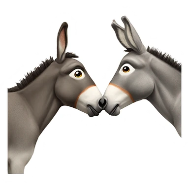Two donkeys kissing  sticker