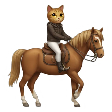 cat on the horse sticker