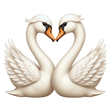 Two swan kissing emoji sticker