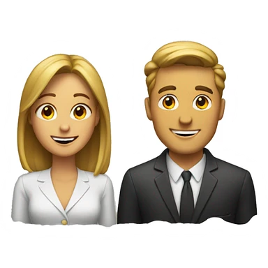 Man and woman in booth sticker
