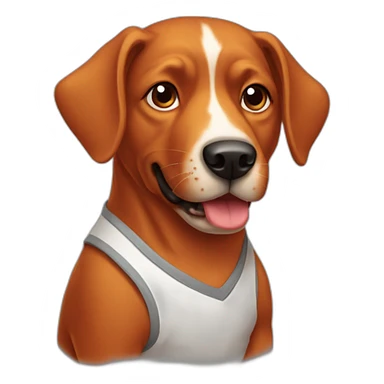 red dog in a t-shirt sticker