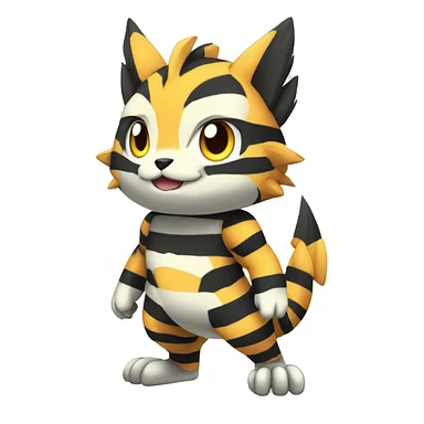 cute cool edgy striped Digimon-Fakemon-animal full body sticker