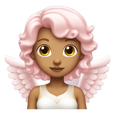 light pink heart angel sticker