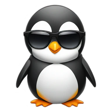 cool penguin in sunglasses, full body sticker