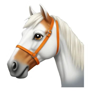 White horse with orange hair sticker