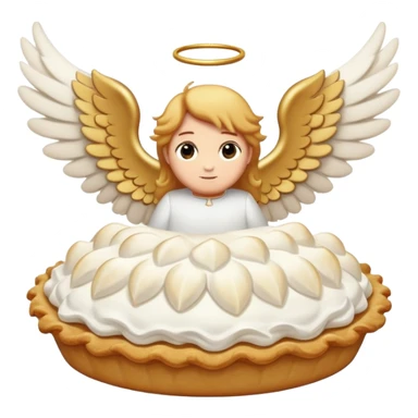 a cream pie flying with angel wings sticker