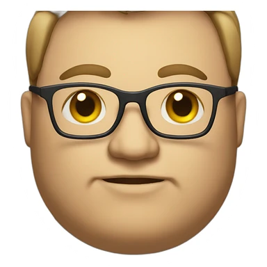 Fat man with glasses sticker