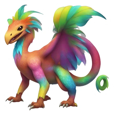 Colorful tropical Pokémon fantasy animal creature  sticker