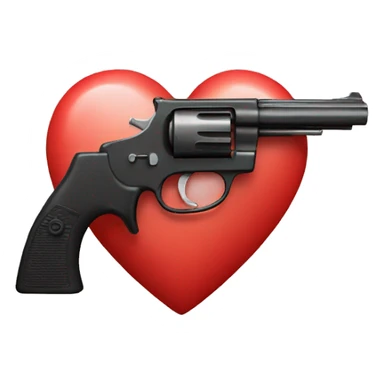 heart with gun sticker