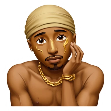 tupac but he's made of gold but he's also in an unbearable amount of pain sticker