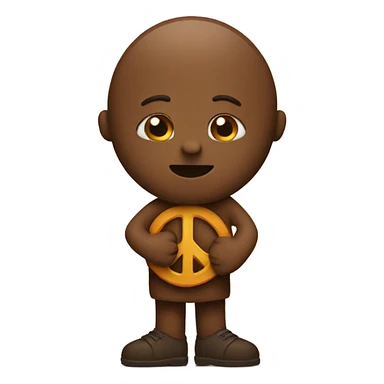 Hugging emoji with a brown peice sign  sticker