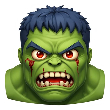 Zombie hulk face sticker