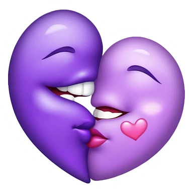Purple love kiss sticker