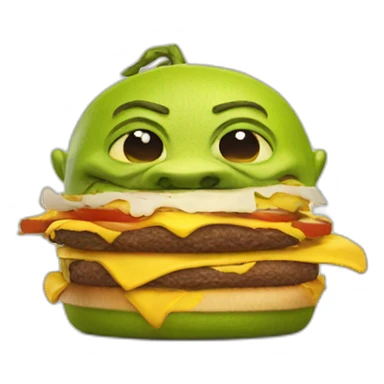 shrek eating burger sticker