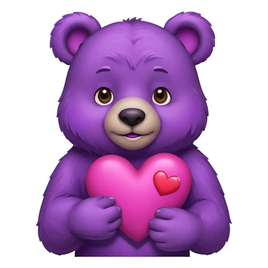 bear holding heart but it’s purple tinted sticker