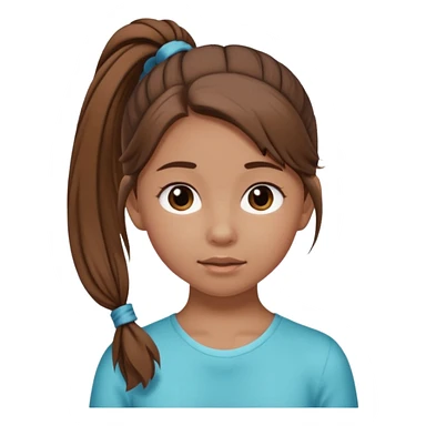 Normal skinned, tiny nosed, brown haired girl with Tying a ponytail sticker