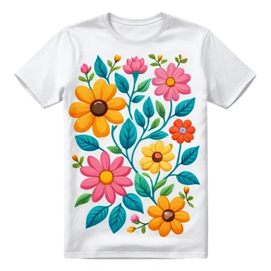 floral pattern graphic tee shirt sticker