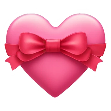 Pink heart with a red bow  sticker