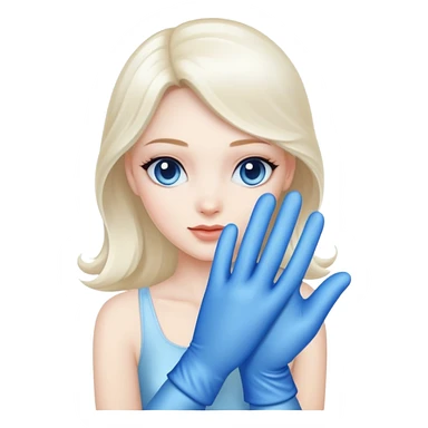 silk fingers in a blue glove sticker