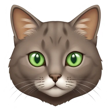 brownish gray cat with green eyes close together sticker