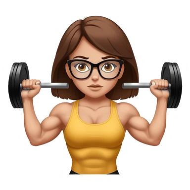 white girl with brown hair and glasses powerlifting on steroids sticker