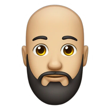 A bearded guy with a shaved head, a question mark tattooed under his eye sticker